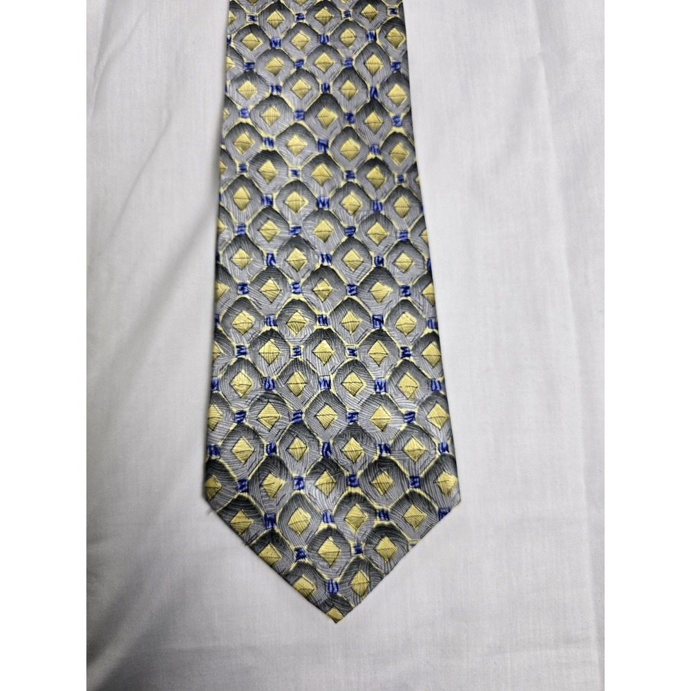 Vintage J. Garcia Tie Mens One Size Gray Silk Geometric Surprise Package 90s